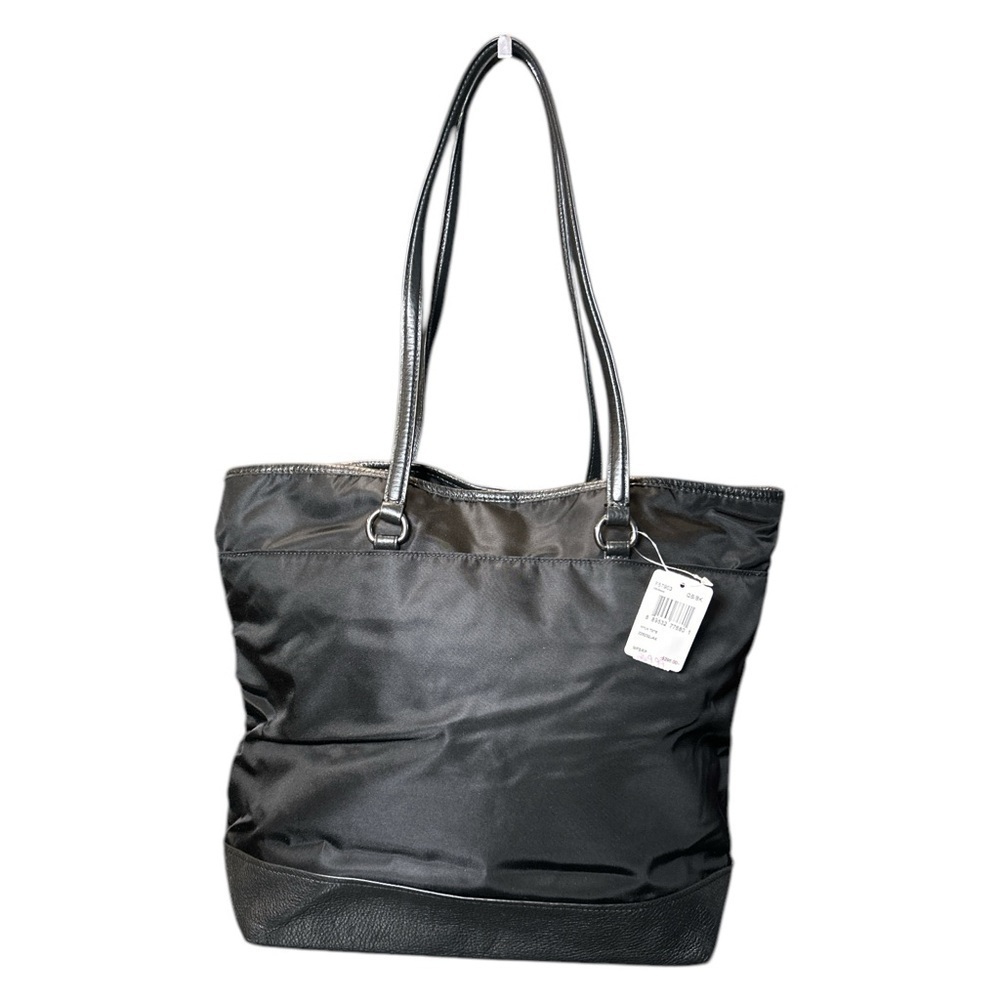 NWT Coach Nylon & Leather Black Tote Handbag F57903 Turnlock Carryall Purse - Picture 2 of 10